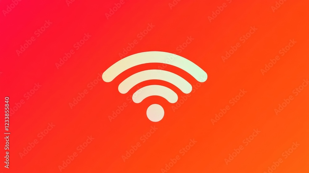 Poster wi fi hotspot icon with signal waves against a vibrant gradient background digital connectivity conc