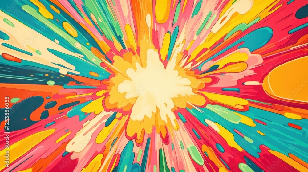 Poster Colorful Abstract Background Explosion with Blank Space for Text or Branding in Creative and Artistic Design