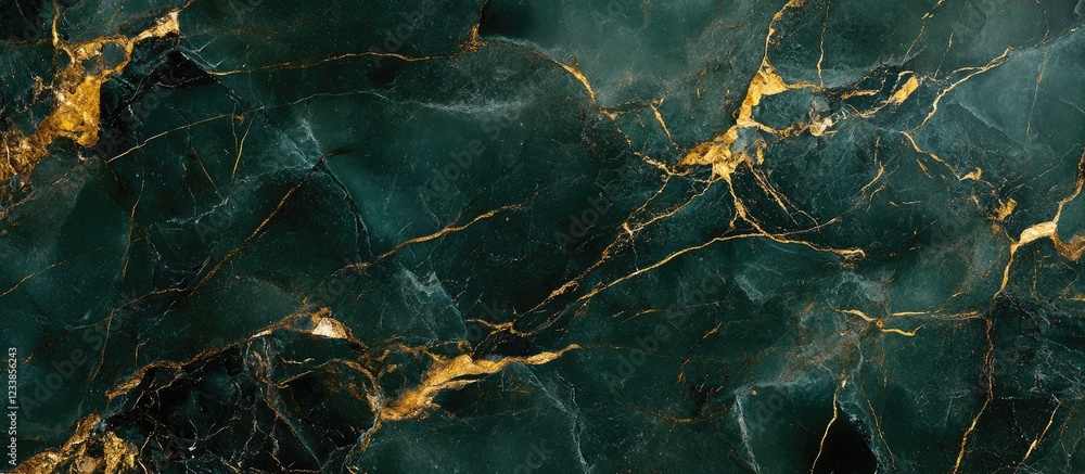 Poster abstract green marble texture with gold veins horizontal high resolution for modern design with copy