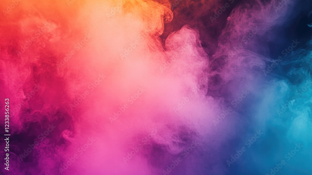 Poster Vibrant Color Smoke Background for Creative Projects with Space for Text and Visual Enhancement