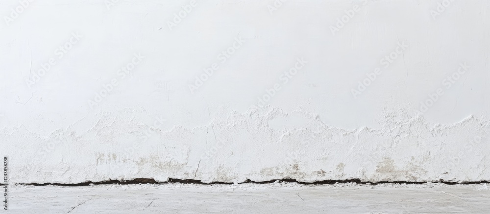 Aufkleber cracked white wall after winter frost with empty space for text versatile for various design applica