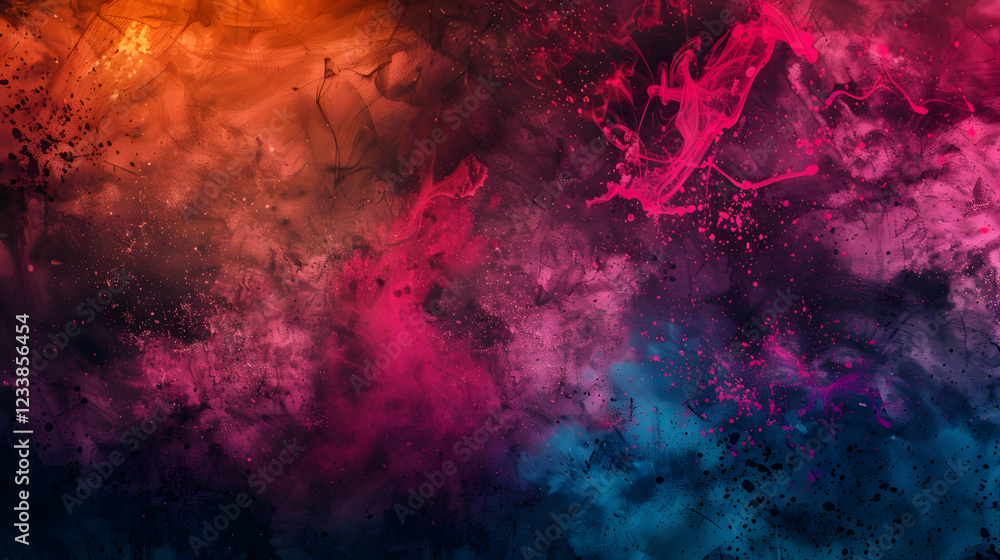 Poster abstract colorful smoke and light blend creating a dynamic and vibrant background.