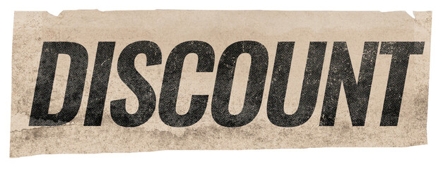 Discount Text klipping cut out paper collage
