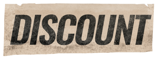 Discount Text klipping cut out paper collage