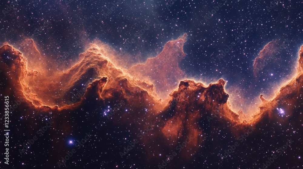 Aufkleber stunning celestial nebula showcasing electric colors and intricate formations in a deep space settin