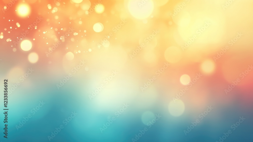 Aufkleber bokeh background in warm hues of orange and yellow with soft light effects creating a serene and inv