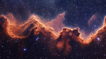 Fototapeta premium Stunning celestial nebula showcasing electric colors and intricate formations in a deep space setting filled with stars