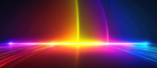 Abstract Neon Laser Light with Rainbow Colors Sleek Design Modern Technology Sci-Fi Imagination Creative Space for Text and Graphics