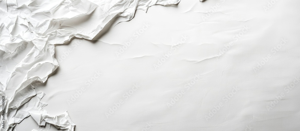 Poster clean minimalist backdrop with crumpled paper texture providing ample space for text or graphics in 