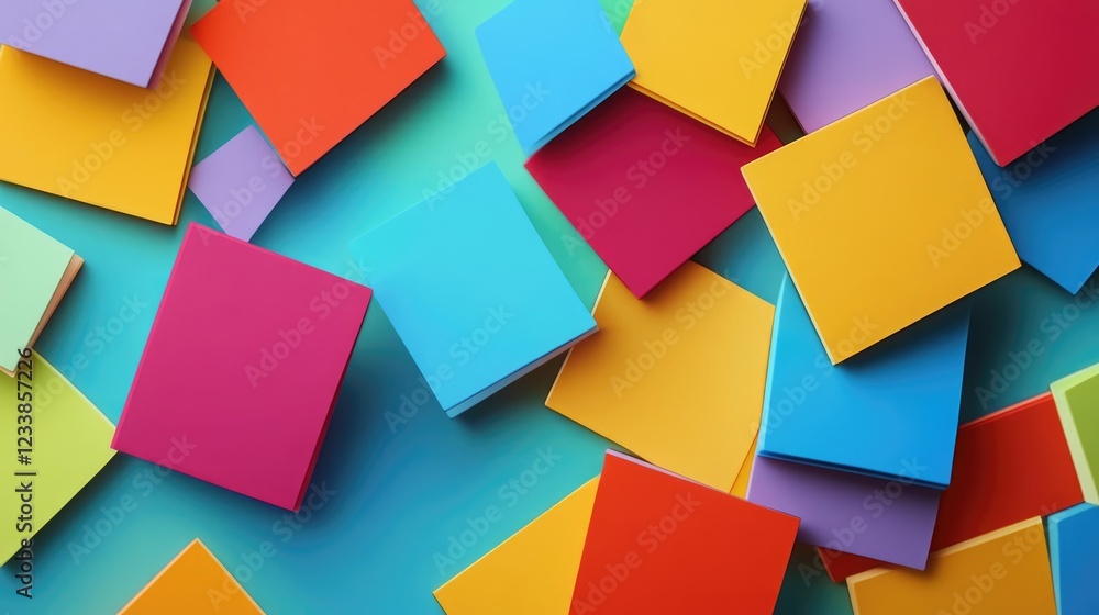 Aufkleber colorful geometric shapes background for creative design with space for text or call to action