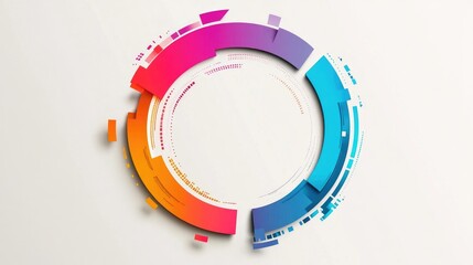 Naklejka premium Vibrant Circular Infographic Design with Dynamic Arrows and Colorful Elements for Data Visualization and Presentation
