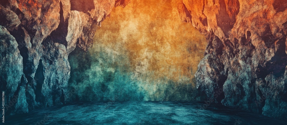 Aufkleber cave artwork background with textures and empty space for text retro hand painted design ideal for i
