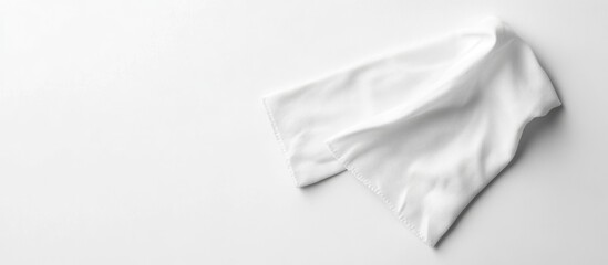 White Microfiber Lens Cleaning Cloth on White Background with Space for Custom Text or Branding