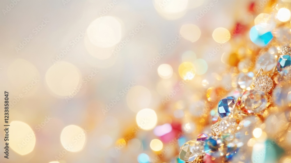 Poster colorful bokeh and sparkling confetti on soft background perfect for celebratory events and text pla