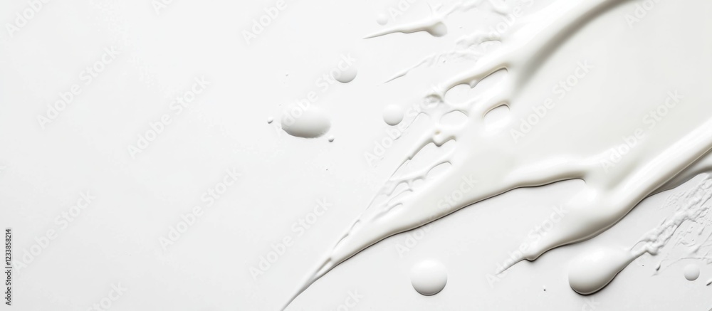 Poster white nail polish spill on white background ideal for text overlay minimalist design with empty spac