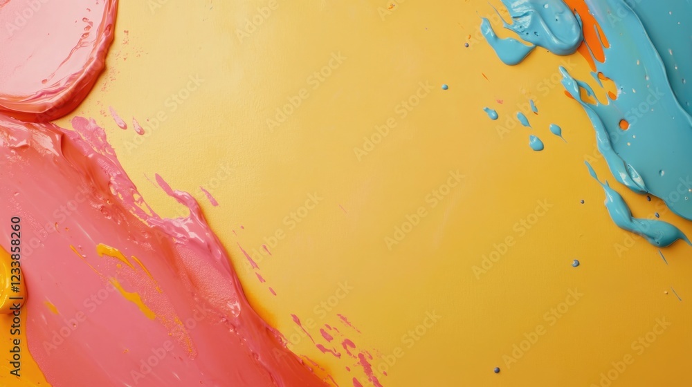 Poster vibrant abstract colorful paint background with blank space for creative text and design elements