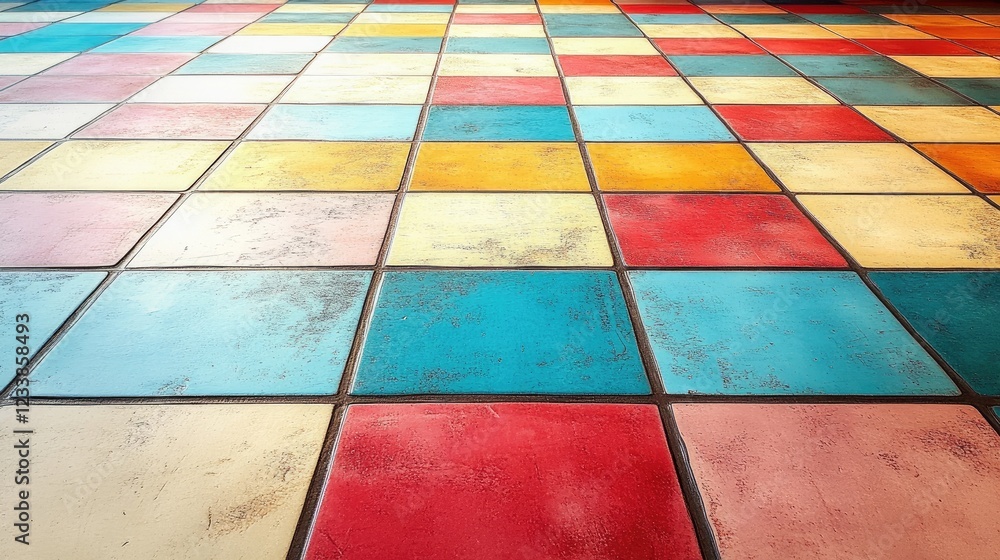 Aufkleber colorful checkered floor background design suitable for artistic and creative projects