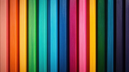 Vibrant colored pencils arranged in a straight line against a blank background ideal for creative projects or educational materials.