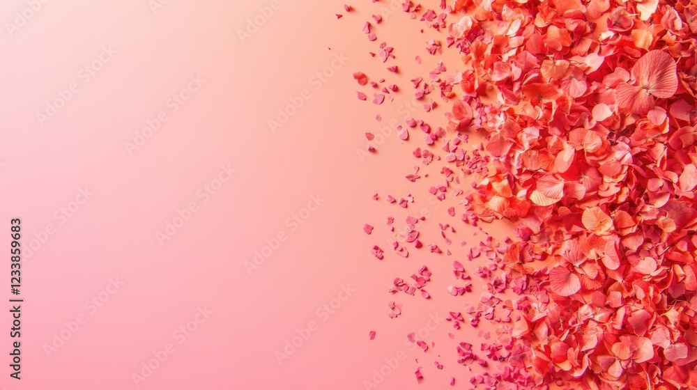 Poster vibrant confetti burst on colorful ombre background with negative space for custom text or design el