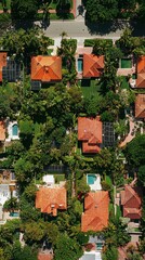 Aerial view of diverse property portfolio in bright daylight real estate investment opportunities vibrant neighborhood