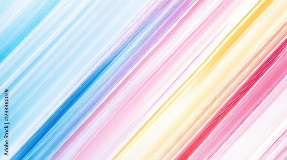 Poster colorful abstract background with soft diagonal lines in blue pink yellow and white creating a fresh