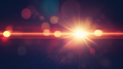 Golden Sunrise Lens Flare with Soft Bokeh Effect Creating Dreamy Atmospheric Background for Creative and Artistic Designs