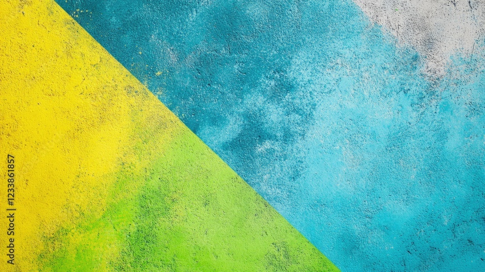 Poster Vibrant Textured Background with Blue Green and Yellow Shades Ideal for Design Projects and Text Overlay