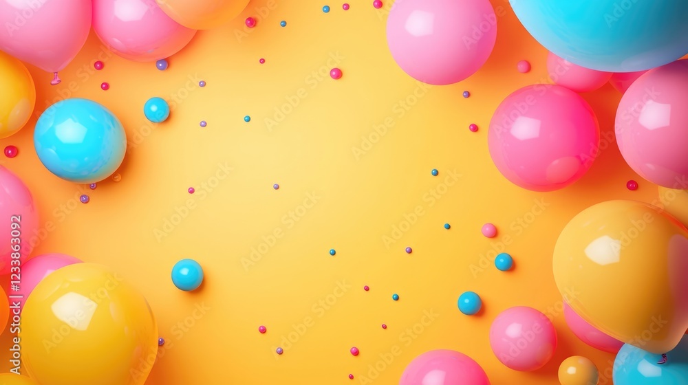 Poster colorful balloons background for celebration with empty copy space ideal for party invitations and f