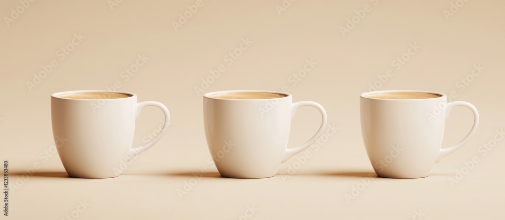 Aufkleber high-quality ceramic mug mockups with matte finish in frontal and perspective views perfect for show
