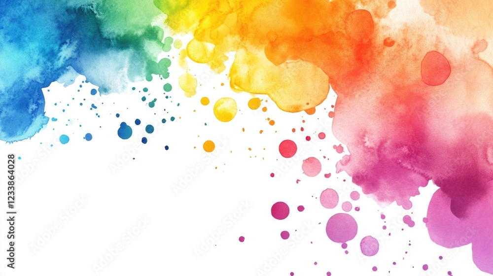 Poster vibrant watercolor splash with colorful abstract patterns ideal for creating a cosmic theme or artis