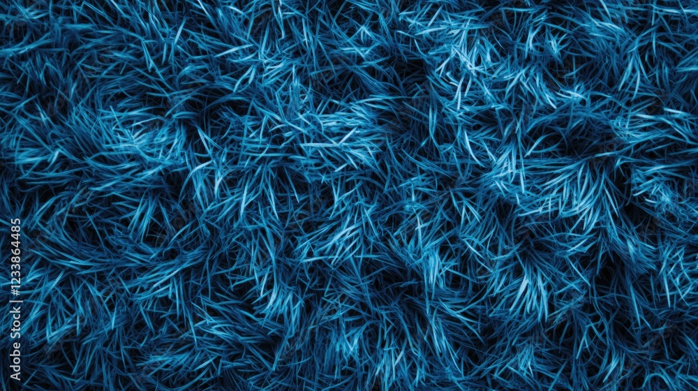 Poster Vibrant Close Up of Soft Blue Grass Texture with Empty Space for Creative Text Placement