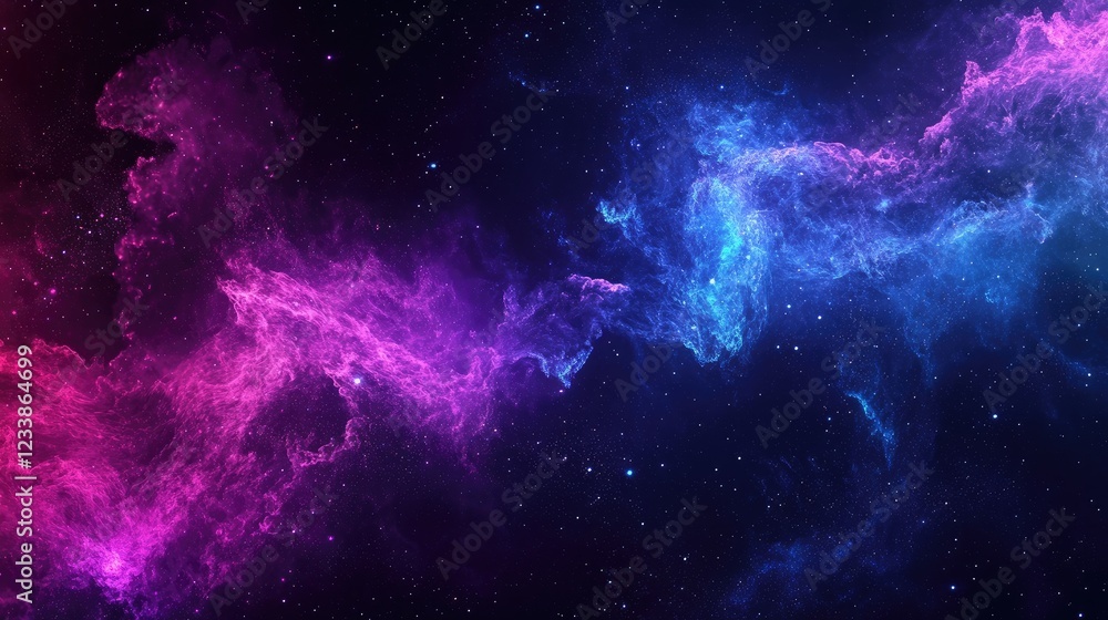 Poster cosmic neon gradient background with empty copyspace for futuristic technology designs and creative 