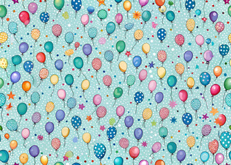 Colorful balloons pattern for party decor.