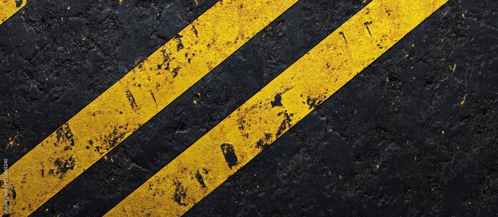 Aufkleber caution stripes border design in yellow and black with empty copy space for text on grunge backgroun