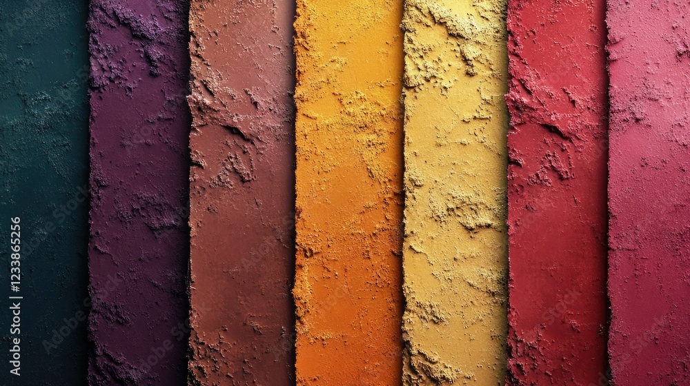 Aufkleber Vibrant textured color palette with subtle shadows and ample copyspace for text design elements or creative projects.