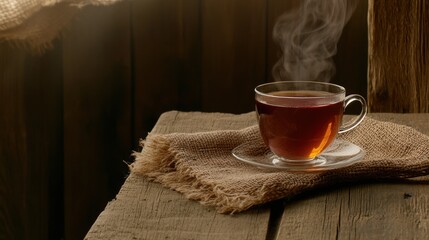 Aromatic Steam Rising from a Glass of Tea