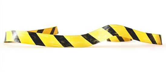 Caution barrier tape with empty space for text on a white background for safety and warning signage concepts