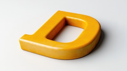 Yellow three-dimensional math symbol on clean white background highlighting geometry and color contrast for educational concepts