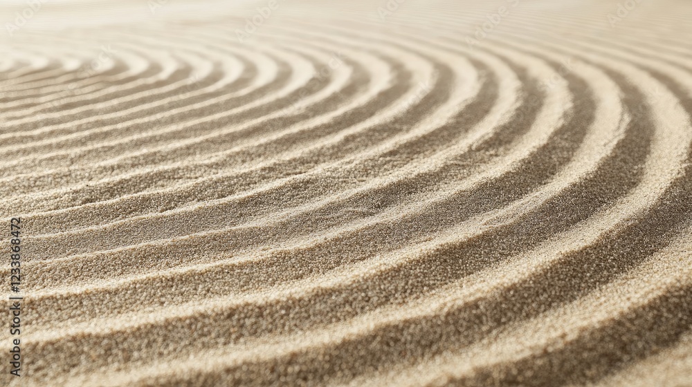 Aufkleber tranquil zen sand garden with smooth, curving patterns in the sand creating a serene and calming atm
