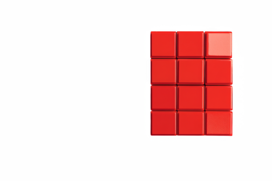 3d red cubes