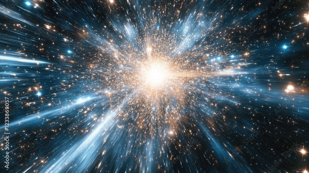 Poster cosmic nebula with empty space exploring speed and distortion in the universe through a stunning gal