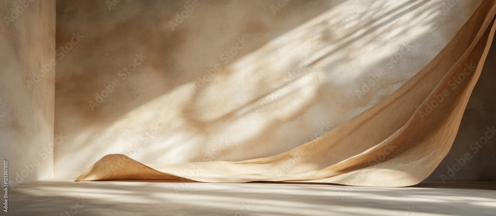 Poster ceiling surface with textures and natural lighting shadows in an empty room for creative design and 
