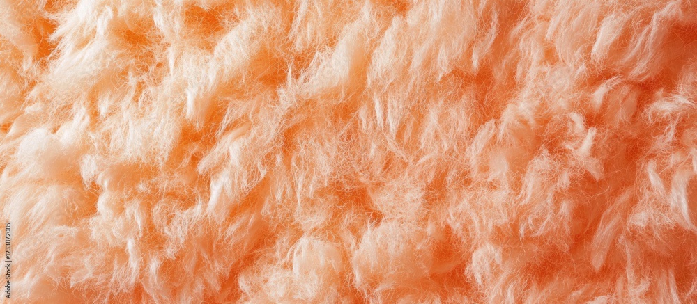 Poster fluffy orange textured background with soft fibers for design use copy space