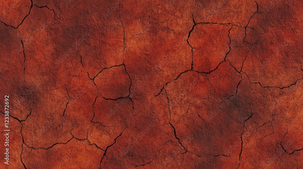 Poster cracked dry soil texture with empty copyspace for use as a centered vertical background design