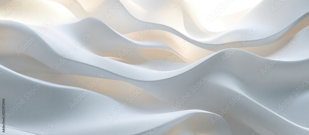 Poster textured flowing white fabric with soft folds and subtle highlights ideal for backgrounds and design