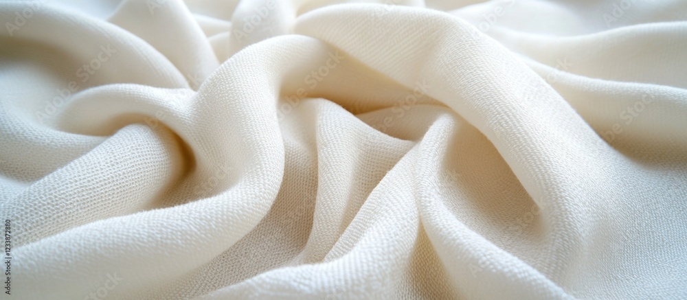 Aufkleber close-up of soft white fabric with intricate folds and creases providing texture and depth suitable 