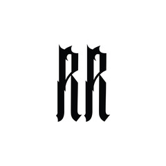 RR monogram logo design letter text name symbol monochrome logotype alphabet character simple logo