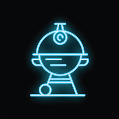 Bright neon sign of barbecue grill for restaurant bar and hotel decoration