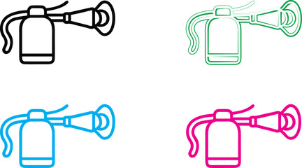 Simple cartoon bus icons, minimalist line drawings, vibrant neon colors, front view buses, playful transportation symbols, geometric vehicle shapes, outlined vehicle designs, colorful public transit l
