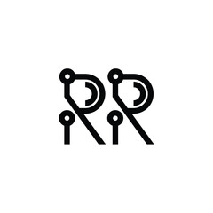RR monogram logo design letter text name symbol monochrome logotype alphabet character simple logo